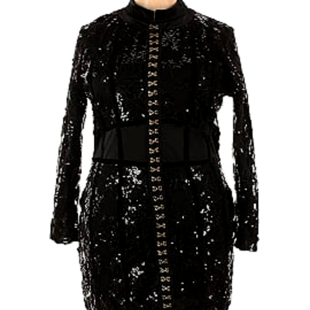 Xtaren Sequin Dress Black